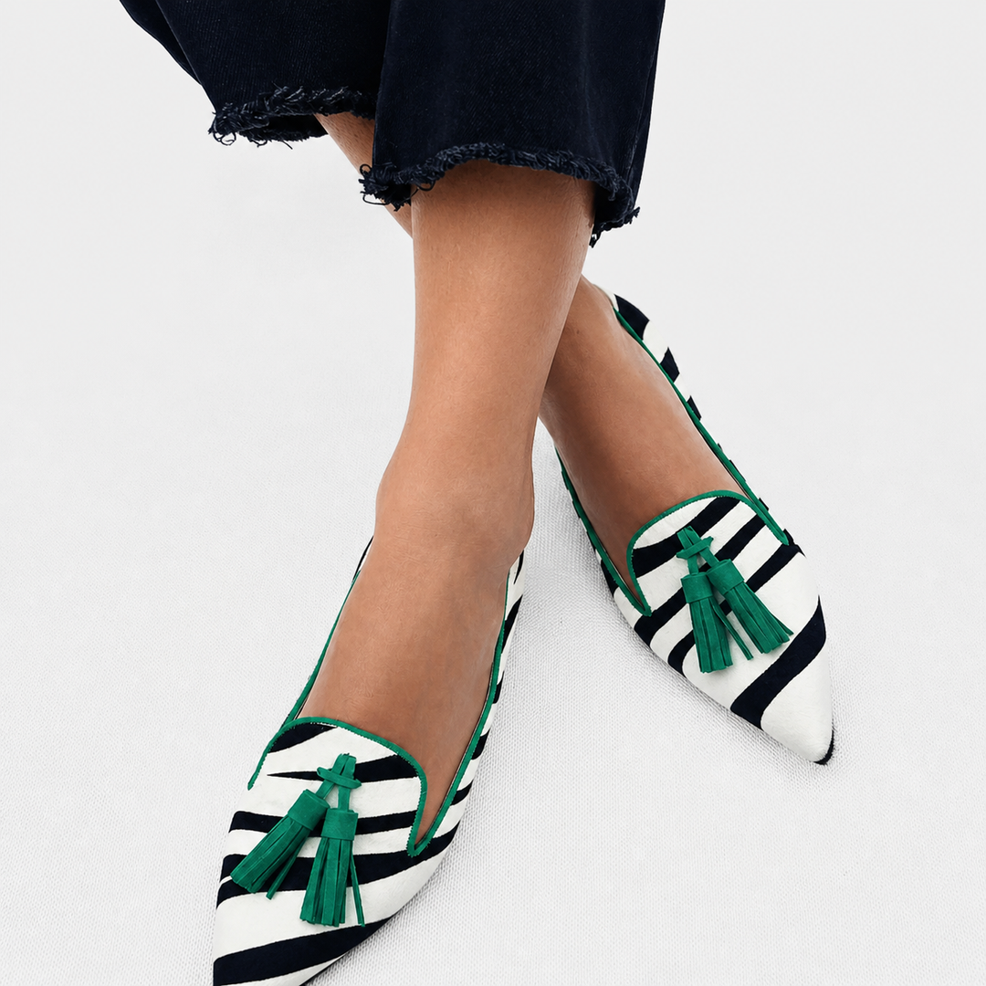 Riane™ | Mocasines Zebra Verde