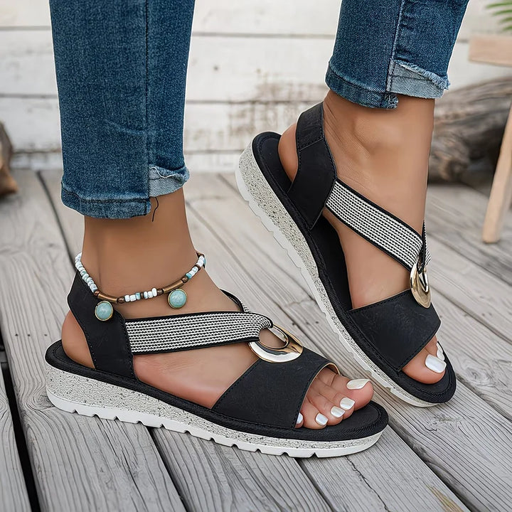 Skylar | Sandalias Planas con Hebilla de Metal