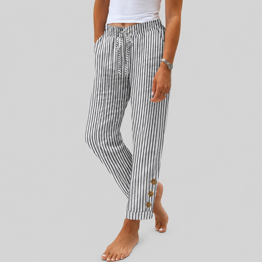 Raquelle - Pantalones a Rayas Casual