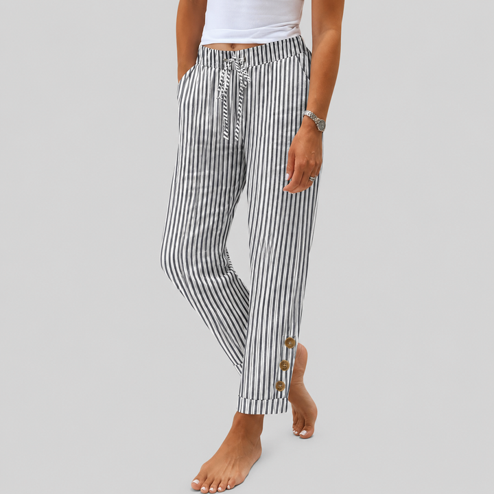 Raquelle - Pantalones a Rayas Casual