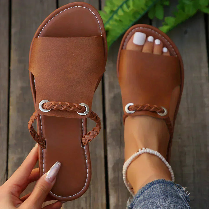 Sandalias Tejidas Sin Talón