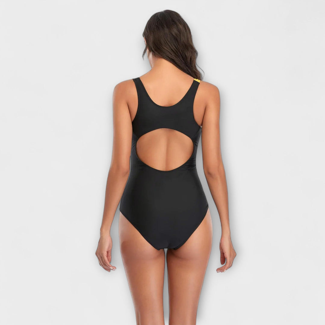 Traje de Baño Entero Deportivo con Escote en la Espalda