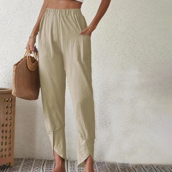 Essari - Pantalones con Dobladillo Deshilachado